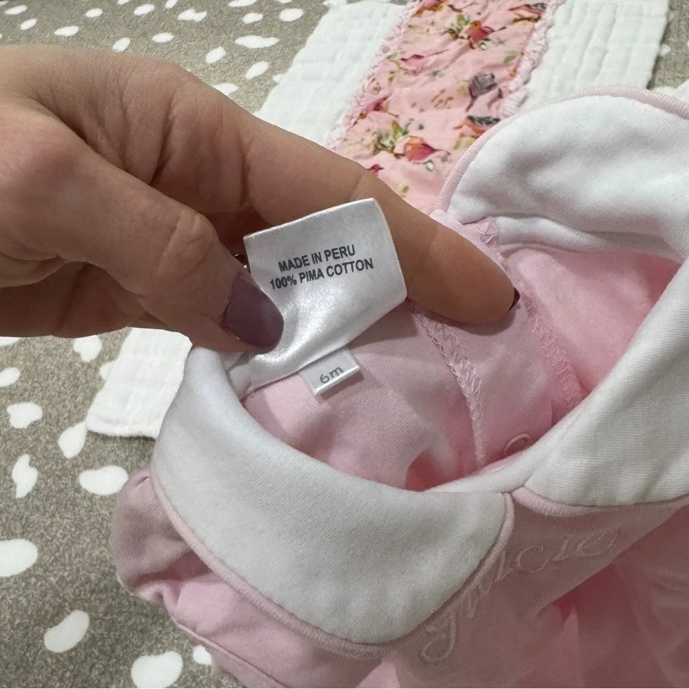 Gracie monogrammed bundle lot baby girl embroidered coverall bubble pima collar